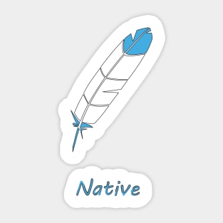 Native American Turquoise Eagle Feather Sticker